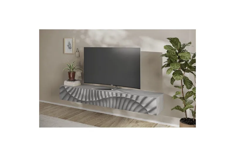 Hawell Vägghängd Tv-Bänk 210 cm - Grå - Möbler - Tv möbel & mediamöbel - TV bänk & mediabänk