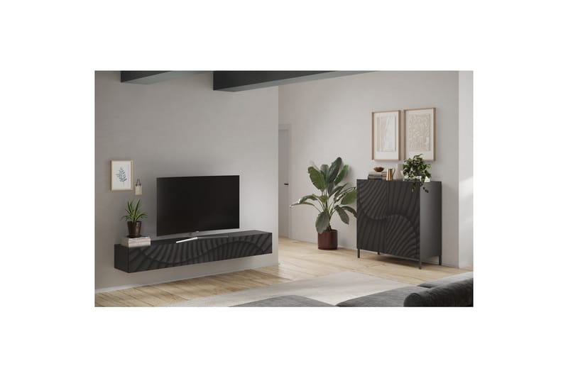 Hawell Vägghängd Tv-Bänk 210 cm - Mörkgrå - Möbler - Tv möbel & mediamöbel - TV bänk & mediabänk