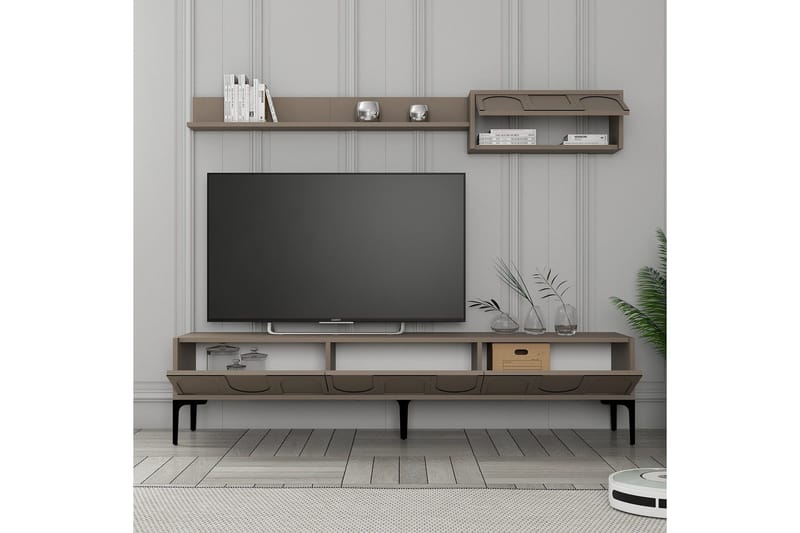 Hazim Golvstående Tv-bänk 180 cm med Förvaring i Målat Trä - Brun - Möbler - Tv möbel & mediamöbel - TV bänk & mediabänk