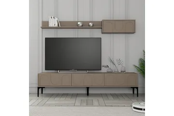 Hazim Golvstående Tv-bänk 180 cm med Förvaring i Målat Trä - Brun - Möbler - Tv möbel & mediamöbel - TV bänk & mediabänk