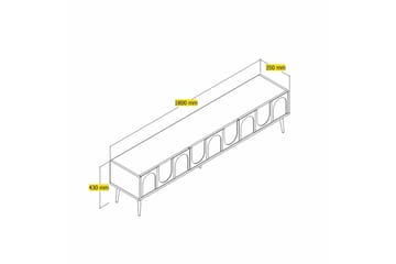 Hazim Golvstående Tv-bänk 180 cm med Förvaring i Målat Trä - Vit - Möbler - Tv möbel & mediamöbel - TV bänk & mediabänk