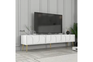Hazim Golvstående Tv-bänk 180 cm med Förvaring i Målat Trä - Vit - Möbler - Tv möbel & mediamöbel - TV bänk & mediabänk