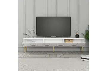 Hazim Golvstående Tv-bänk 180 cm med Förvaring i Målat Trä - Vit - Möbler - Tv möbel & mediamöbel - TV bänk & mediabänk