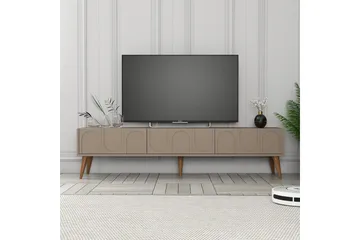 Hazim Golvstående TV Bänk 180 cm med Förvaring i Valnöt - Mockabeige - Möbler - Tv möbel & mediamöbel - TV bänk & mediabänk