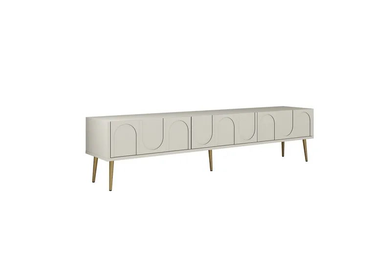 Hazim Tv-bänk 180 cm, Cream/Guld