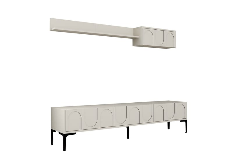 Hazim Tv-bänk 180 cm, Cream/Svart