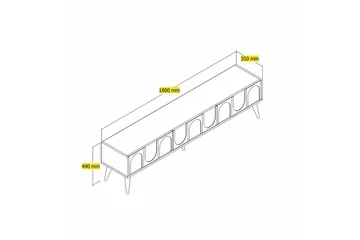 Hazim Tv-bänk 180 cm - Valnöt - Möbler - Tv möbel & mediamöbel - TV bänk & mediabänk