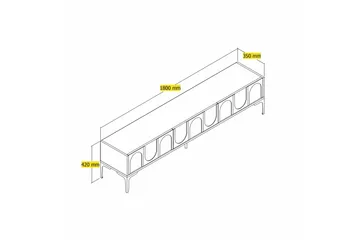Hazim Tv-bänk 180 cm - Vit/Svart - Möbler - Tv möbel & mediamöbel - TV bänk & mediabänk