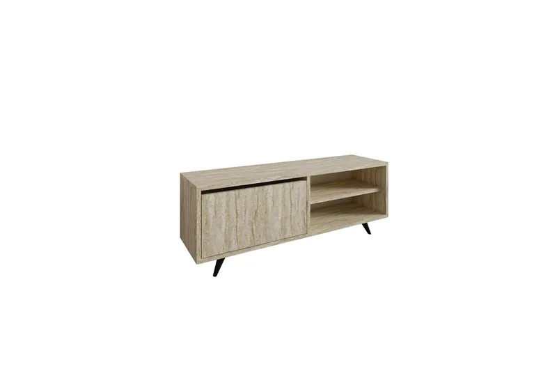 Hazle Golvstående Tv Bänk 120 cm med Förvaring i Trä, Beige