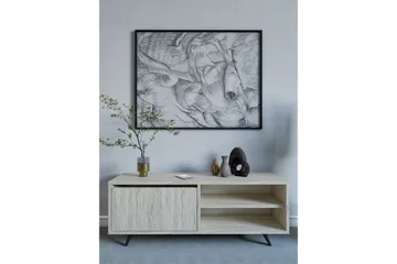 Hazle Golvstående Tv Bänk 120 cm med Förvaring i Trä - Beige - Möbler - Tv möbel & mediamöbel - TV bänk & mediabänk