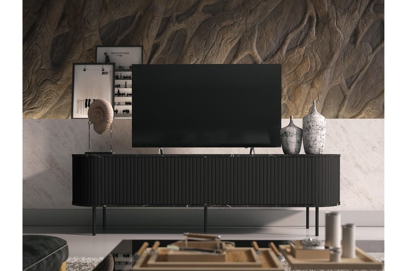 Hemanti Tv-bänk 180 cm - Svart - Möbler - Tv möbel & mediamöbel - TV bänk & mediabänk