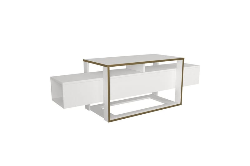 Herb Tv-bänk 160 cm - Guld/Vit - Möbler - Tv möbel & mediamöbel - TV bänk & mediabänk