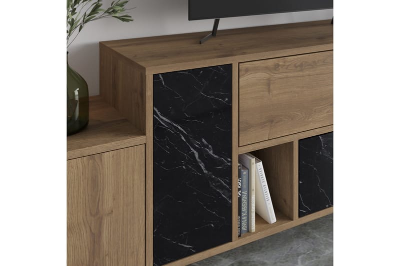 Hermes Tv-bänk 171,2x35,6 cm Brun/Svart - Hanah Home - Möbler - Tv möbel & mediamöbel - TV bänk & mediabänk