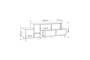 Hermes Tv-bänk 171,2x35,6 cm Brun/Svart - Hanah Home - Möbler - Tv möbel & mediamöbel - TV bänk & mediabänk