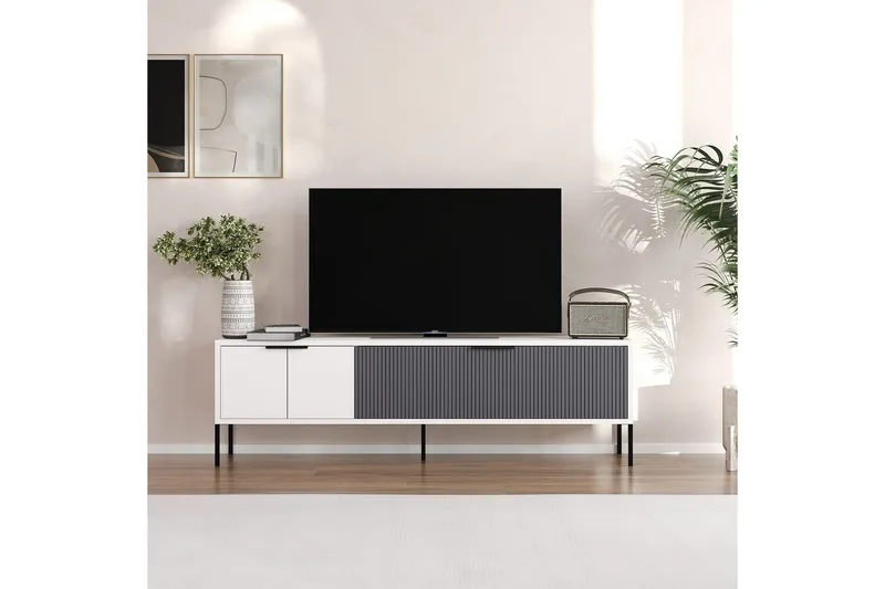 Hew Tv-bänk 150 cm - Vit/Antracit - Möbler - Tv möbel & mediamöbel - TV bänk & mediabänk