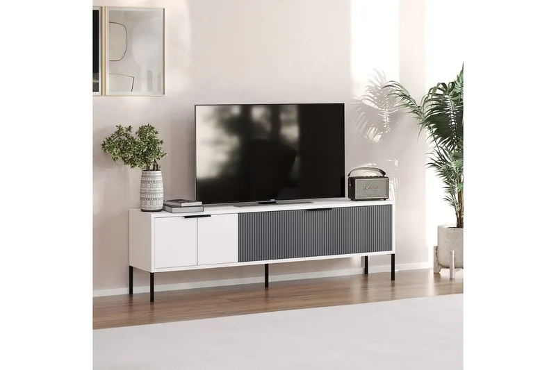 Hew Tv-bänk 150 cm - Vit/Antracit - Möbler - Tv möbel & mediamöbel - TV bänk & mediabänk