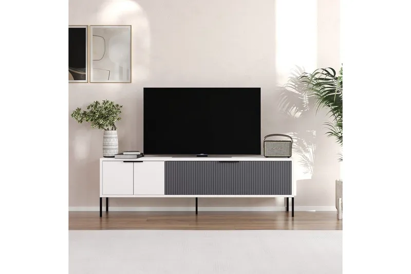 Hew Tv-bänk 150 cm - Vit/Antracit - Möbler - Tv möbel & mediamöbel - TV bänk & mediabänk