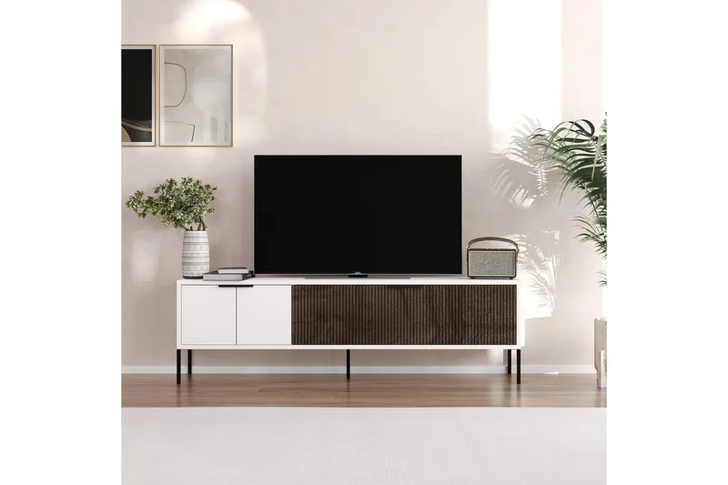 Hew Tv-bänk 150 cm - Vit/Valnöt - Möbler - Tv möbel & mediamöbel - TV bänk & mediabänk