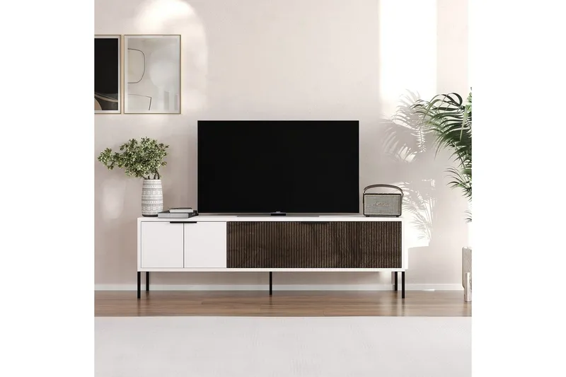 Hew Tv-bänk 150 cm - Vit/Valnöt - Möbler - Tv möbel & mediamöbel - TV bänk & mediabänk