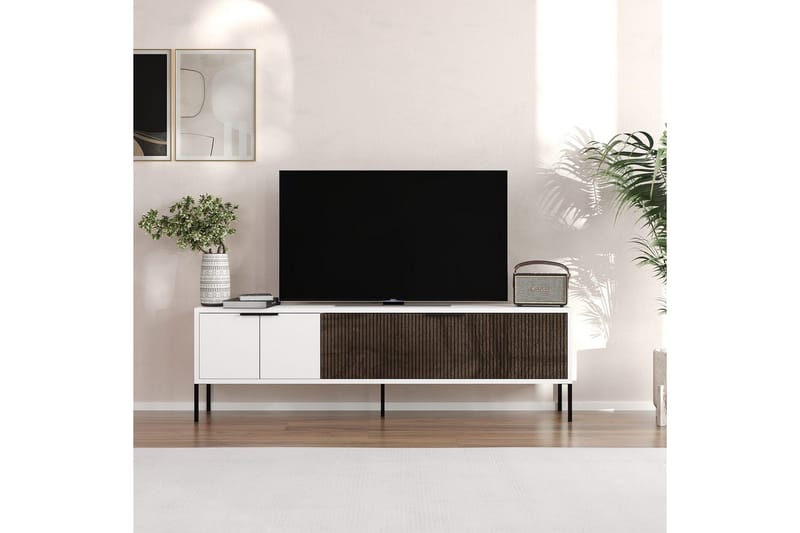 Hew Tv-bänk 150 cm - Vit/Valnöt - Möbler - Tv möbel & mediamöbel - TV bänk & mediabänk