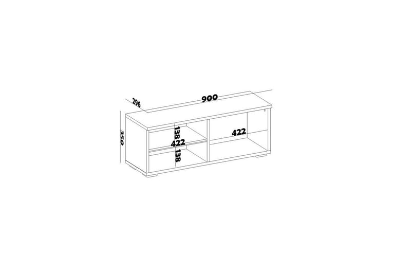 Hollowmere Tv-bänk 115 cm - Mediumfärgat trä/Vit - Möbler - Tv möbel & mediamöbel - TV bänk & mediabänk