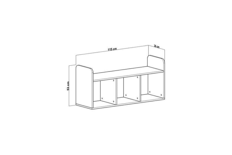 Hollowmere Tv-bänk 115 cm - Mediumfärgat trä/Vit - Möbler - Tv möbel & mediamöbel - TV bänk & mediabänk