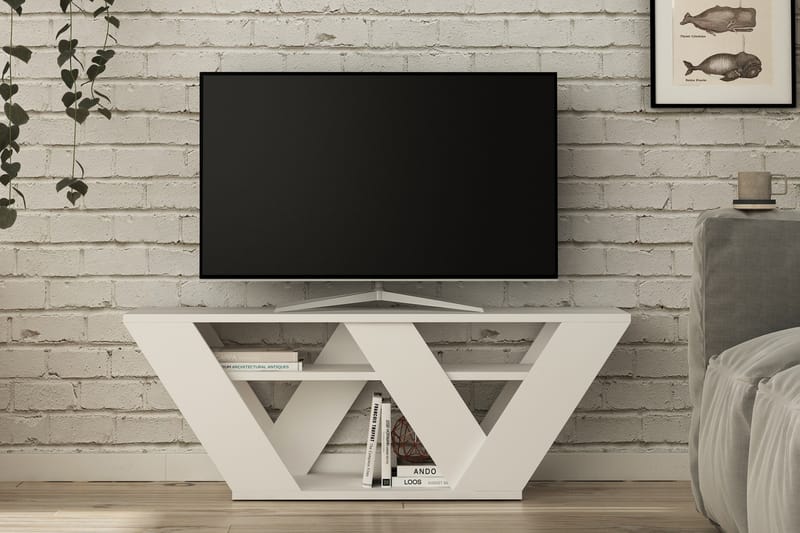 Homitis Tv-Bänk 110 cm - Vit - TV bänk & mediabänk