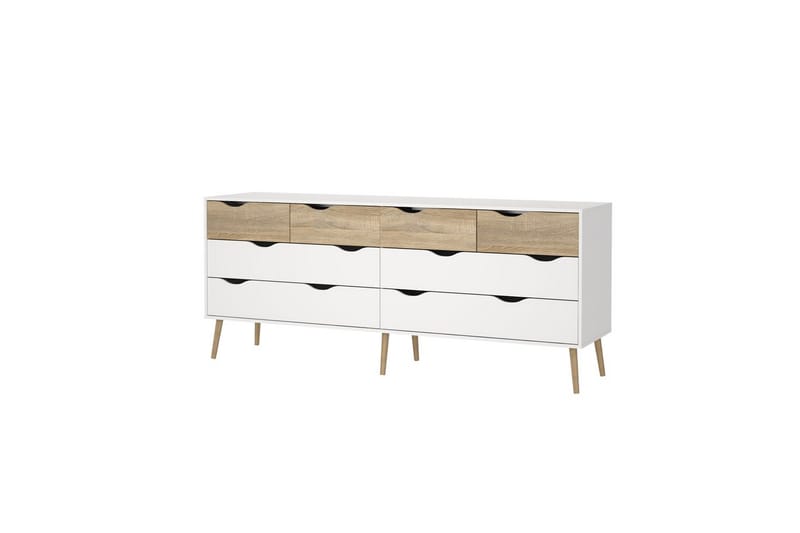 Hostafranc Tv-bänk 196 cm - Vit/Natur - Möbler - Tv möbel & mediamöbel - TV bänk & mediabänk