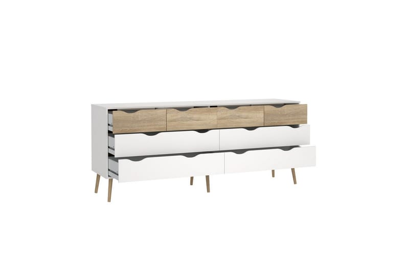 Hostafranc Tv-bänk 196 cm - Vit/Natur - Möbler - Tv möbel & mediamöbel - TV bänk & mediabänk