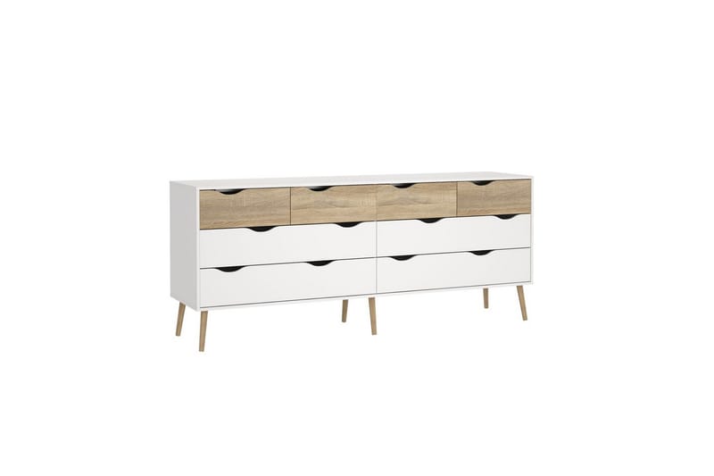 Hostafranc Tv-bänk 196 cm - Vit/Natur - Möbler - Tv möbel & mediamöbel - TV bänk & mediabänk
