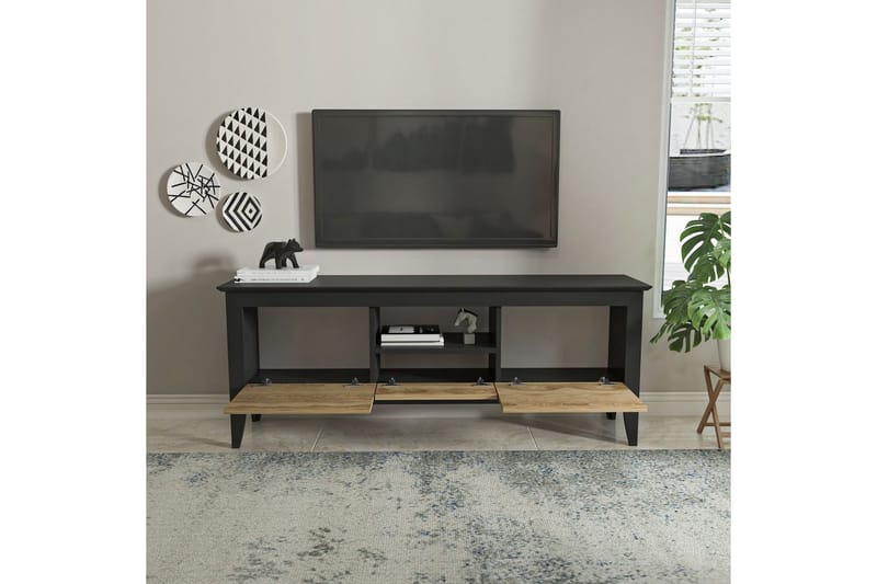 Hue Tv-bänk 150 cm - Svart/Ek - Möbler - Tv möbel & mediamöbel - TV bänk & mediabänk