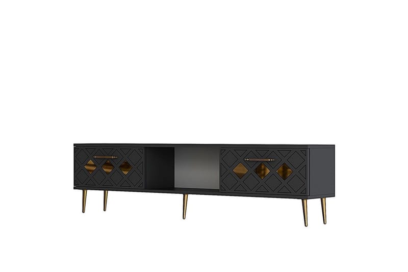 Ilna Tv-bänk 150 cm - Antracit/Guld - Möbler - Tv möbel & mediamöbel - TV bänk & mediabänk