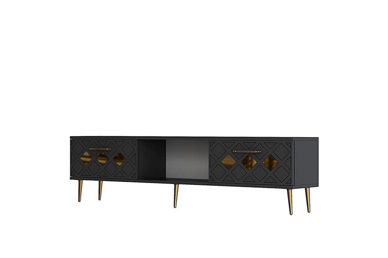 Ilna Tv-bänk 150 cm - Antracit/Guld - Möbler - Tv möbel & mediamöbel - TV bänk & mediabänk