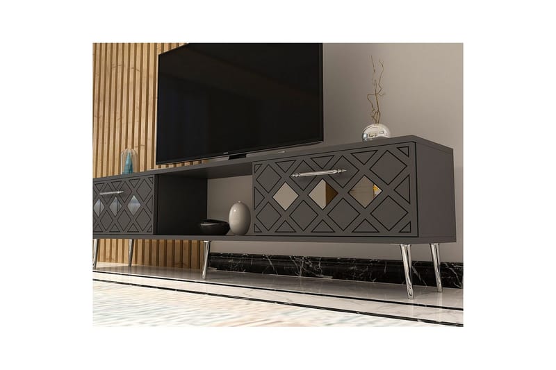 Ilna Tv-bänk 150 cm - Antracit/Silver - Möbler - Tv möbel & mediamöbel - TV bänk & mediabänk