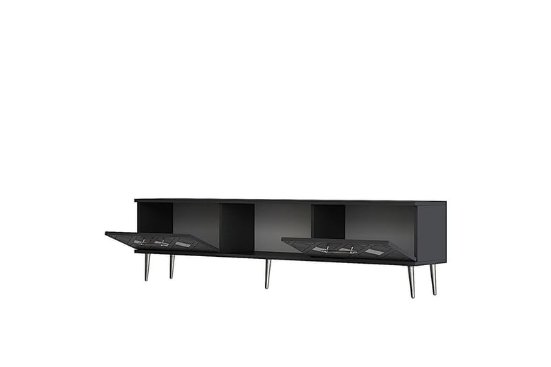 Ilna Tv-bänk 150 cm - Antracit/Silver - Möbler - Tv möbel & mediamöbel - TV bänk & mediabänk