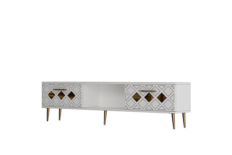 Ilna Tv-bänk 150 cm - Vit/Guld - Möbler - Tv möbel & mediamöbel - TV bänk & mediabänk