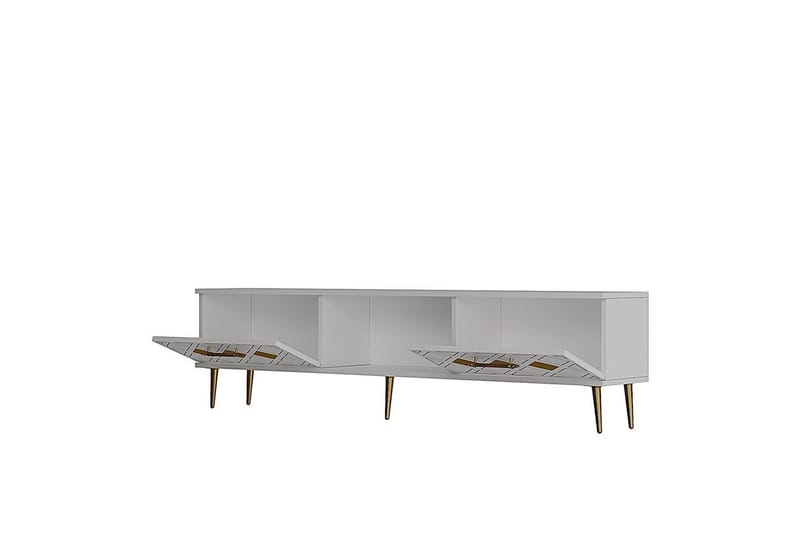 Ilna Tv-bänk 150 cm - Vit/Silver - Möbler - Tv möbel & mediamöbel - TV bänk & mediabänk