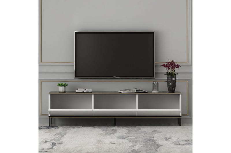 Imaj Golvstående Tv-bänk 180 cm med Förvaring i Målat Trä - Vit - Möbler - Tv möbel & mediamöbel - TV bänk & mediabänk