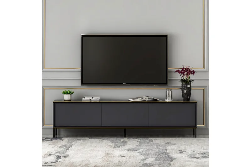 Imaj Tv-bänk 180x35 cm Svart - Hanah Home - Möbler - Tv möbel & mediamöbel - TV bänk & mediabänk