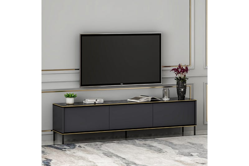 Imaj Tv-bänk 180x35 cm Svart - Hanah Home - Möbler - Tv möbel & mediamöbel - TV bänk & mediabänk