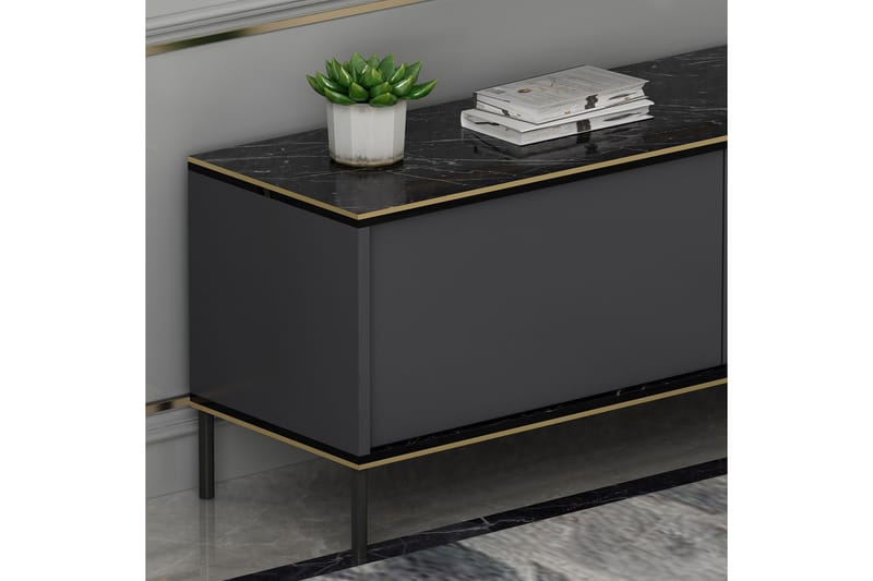 Imaj Tv-bänk 180x35 cm Svart - Hanah Home - Möbler - Tv möbel & mediamöbel - TV bänk & mediabänk