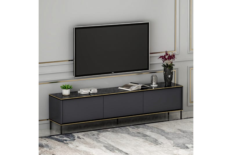 Imaj Tv-bänk 180x35 cm Svart - Hanah Home - Möbler - Tv möbel & mediamöbel - TV bänk & mediabänk