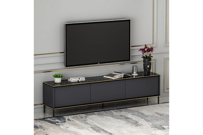 Imaj Tv-bänk 180x35 cm Svart - Hanah Home - TV bänk & mediabänk