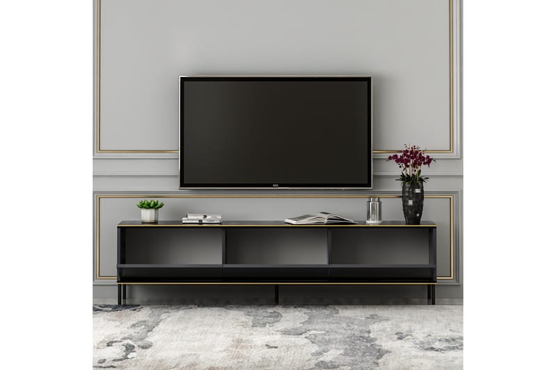 Imaj Tv-bänk 180x35 cm Svart - Hanah Home - Möbler - Tv möbel & mediamöbel - TV bänk & mediabänk
