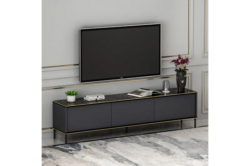 Imaj Tv-bänk 180x35 cm Svart - Hanah Home - Möbler - Tv möbel & mediamöbel - TV bänk & mediabänk