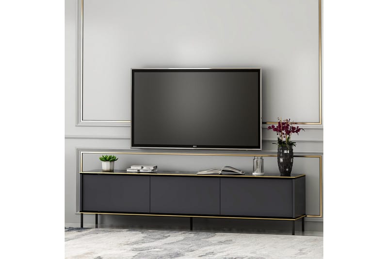 Imaj Tv-bänk 180x35 cm Svart - Hanah Home - Möbler - Tv möbel & mediamöbel - TV bänk & mediabänk