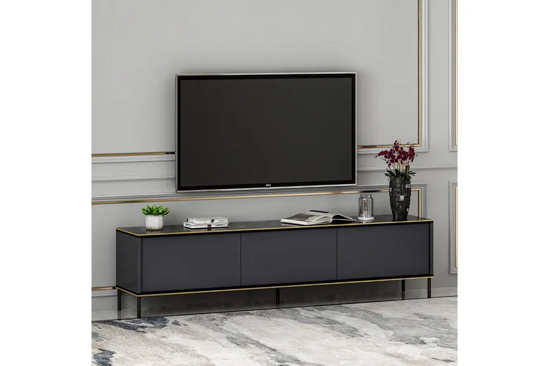 Imaj Tv-bänk 180x35 cm Svart - Hanah Home - Möbler - Tv möbel & mediamöbel - TV bänk & mediabänk