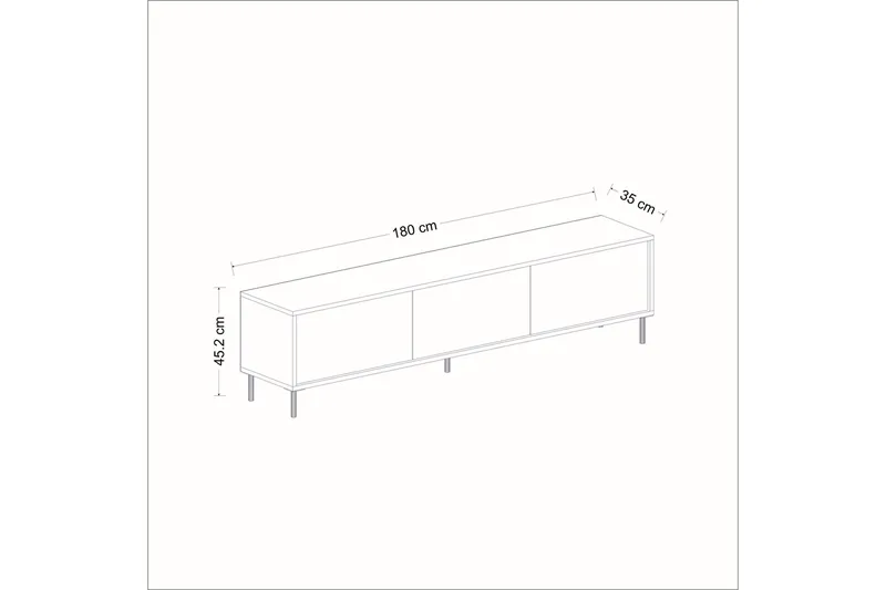 Imaj Tv-bänk 180x35 cm Svart - Hanah Home - Möbler - Tv möbel & mediamöbel - TV bänk & mediabänk