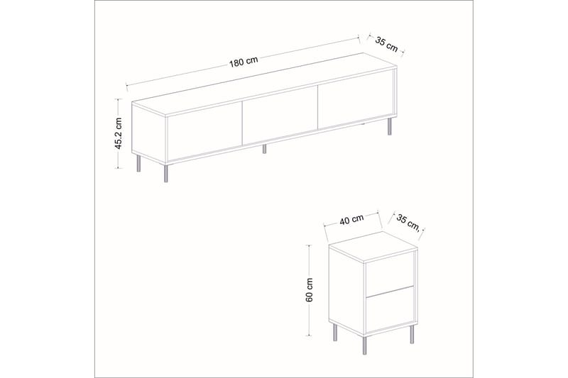 Imaj Tv-möbelset 180x35 cm Svart - Hanah Home - TV-möbelset