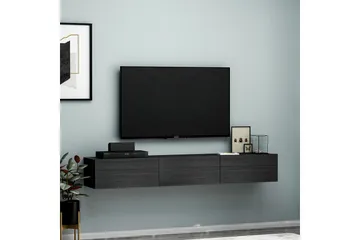 Interlaken Vägghängd TV Bänk 180 cm med Förvaring i Målat Trä - Svart - Möbler - Tv möbel & mediamöbel - TV bänk & mediabänk